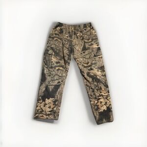 Vintage Jerzees Mossy Oak camoflauge sweatpants, cargo pockets, men's large